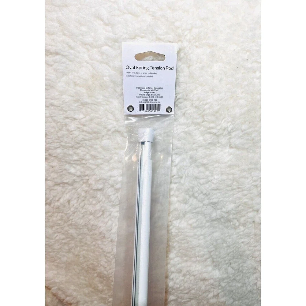 Oval Spring Tension Adjustable Curtain Rod 48”-84" Room Essentials - White - New - Picture 5 of 5